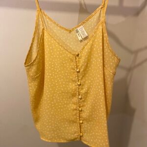 Japna Yellow Floral Button-Front Camisole